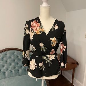 Floral TopShop kimono wrap top